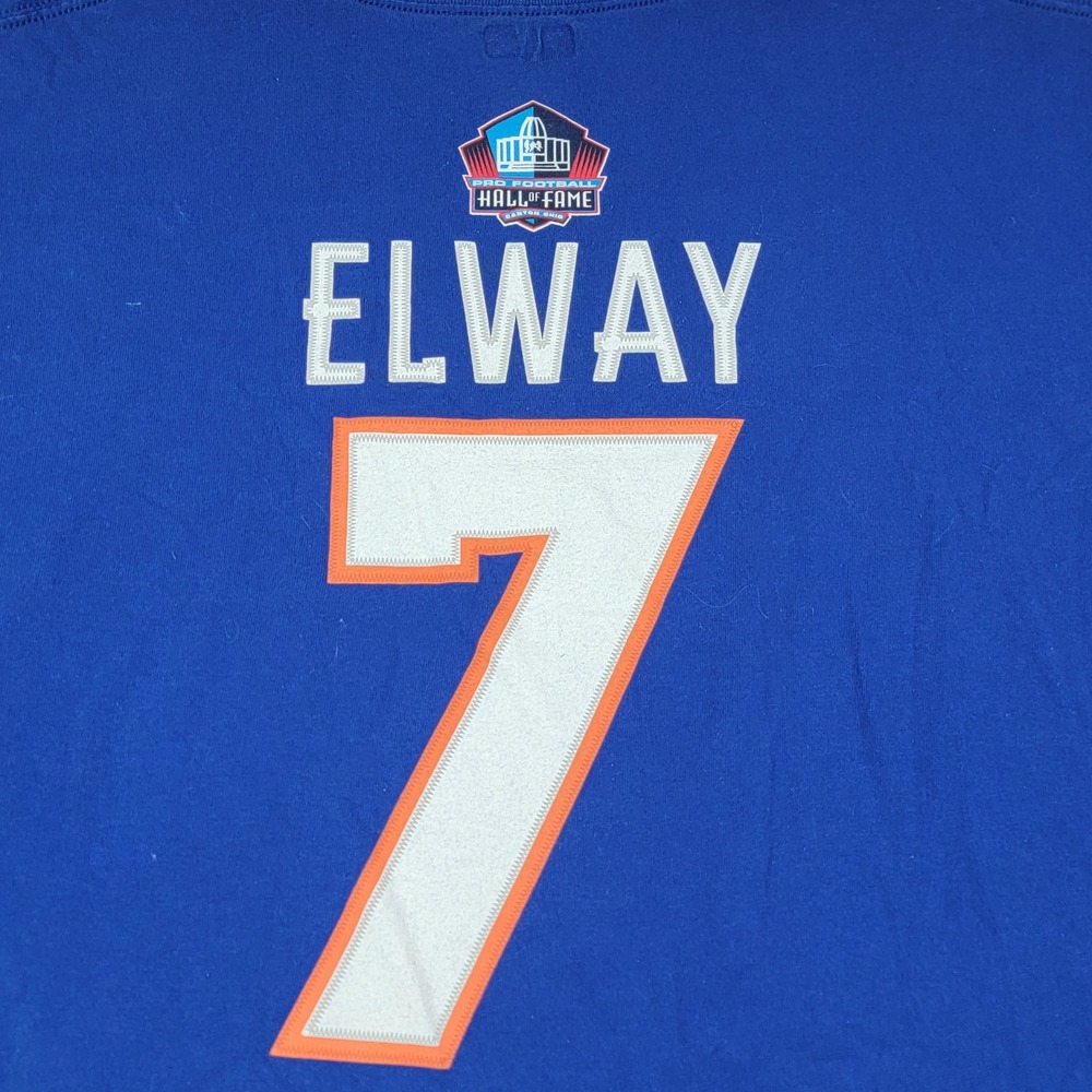 NFL Team Apparel Denver Broncos John Elway Hall of Fame Blue T-Shirt 3XL - Picture 6 of 6